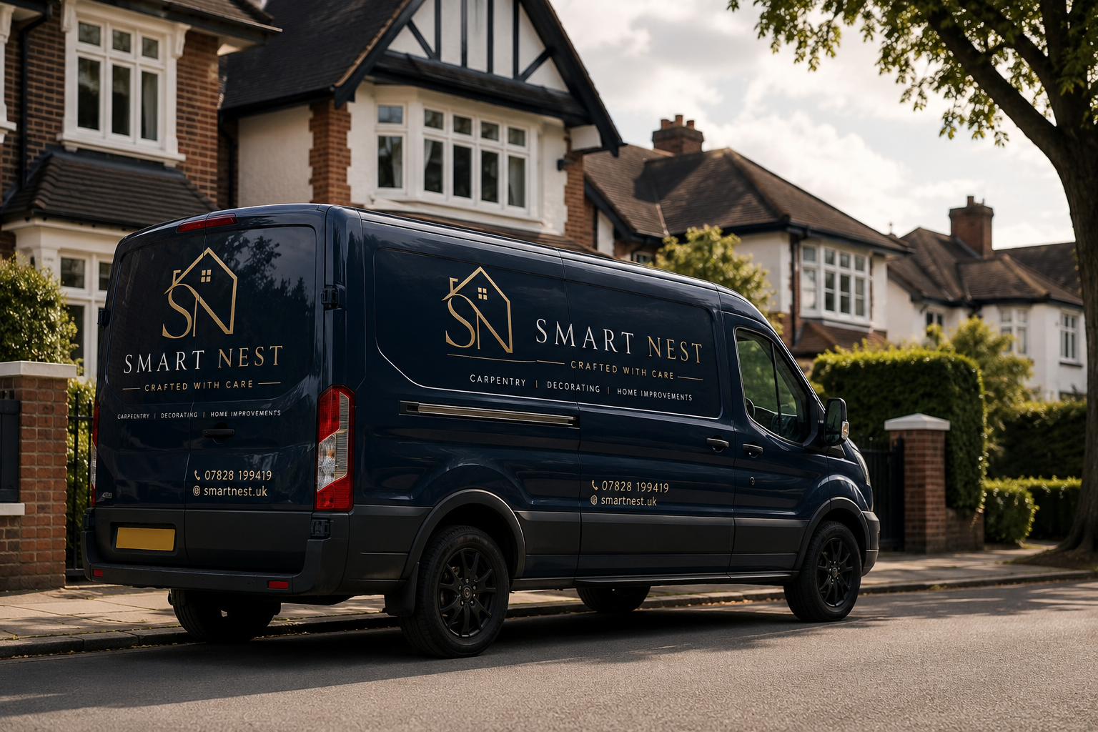 Smart Nest signature navy van — on the road across Birmingham and the surrounding areas
